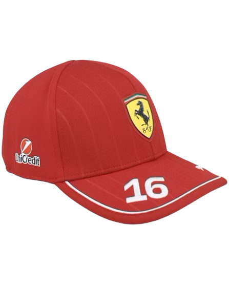 Ferrari Gorra Leclerc ROJO Dark Cherry